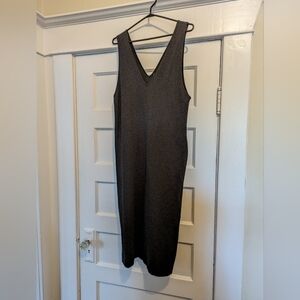 Heather gray midi jumper dress